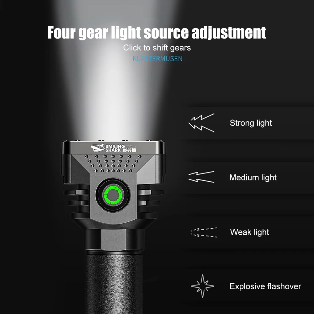 1-15 шт. Мощный светодиодный фонарик, портативный перезаряжаемый фонарик, зарядка через USB, дисплей высокой яркости для работы на открытом воздухе 4