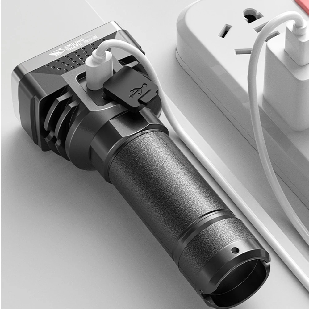 1-15 шт. Мощный светодиодный фонарик, портативный перезаряжаемый фонарик, зарядка через USB, дисплей высокой яркости для работы на открытом воздухе 5
