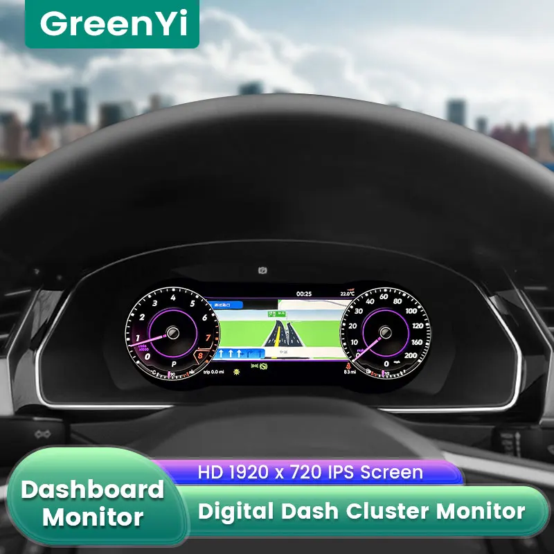 GreenYi 12,5-Дюймовый ЖК-Дисплей Приборной Панели Виртуальная Комбинация Приборов Экран Спидометра Кабины Для VW Magotan Arteon CC Passat B8 0