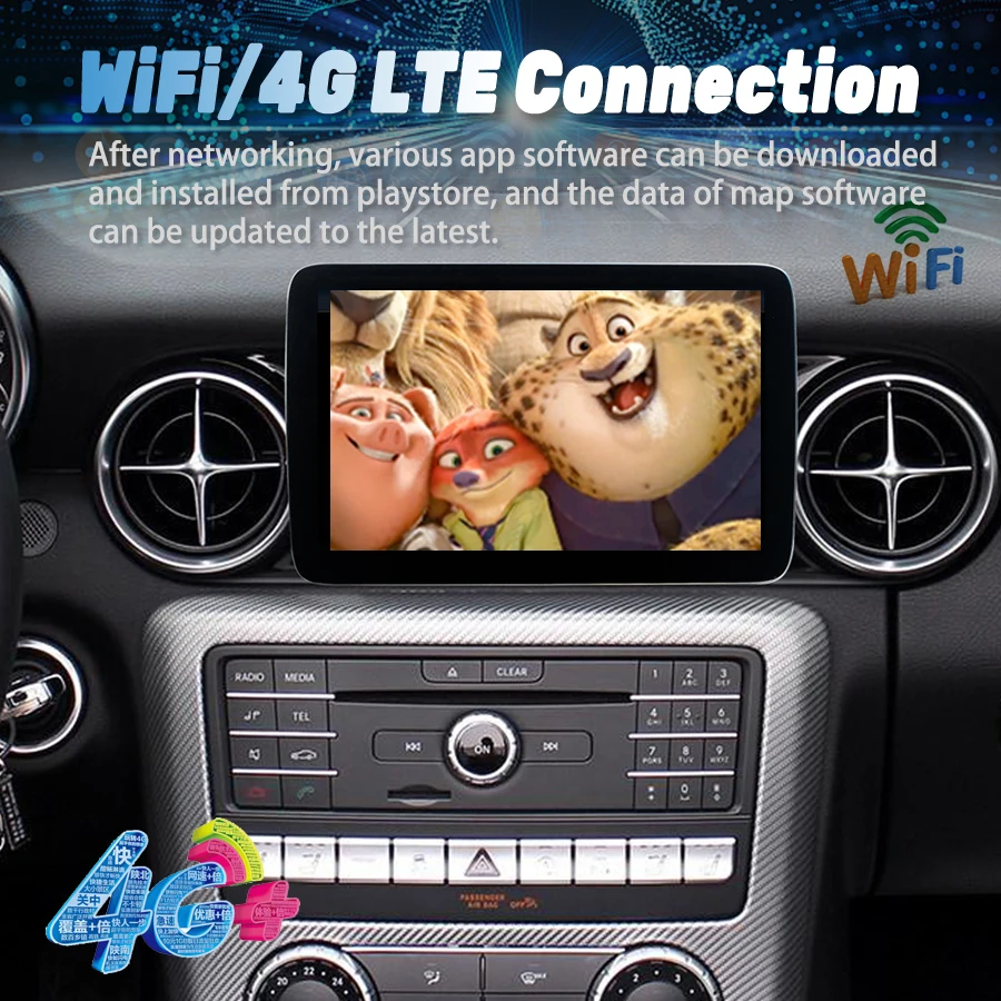 Android 12 Автомобильный Радиоприемник Экран Для Benz SLC 43 AMG SLK SLC300 SLC200 SLC260 SLK350 SL350 R172 GPS Carplay Мультимедийный Видеоплеер 1
