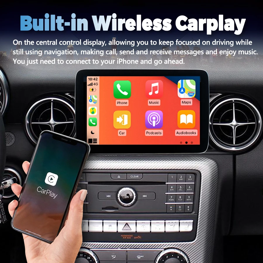 Android 12 Автомобильный Радиоприемник Экран Для Benz SLC 43 AMG SLK SLC300 SLC200 SLC260 SLK350 SL350 R172 GPS Carplay Мультимедийный Видеоплеер 5