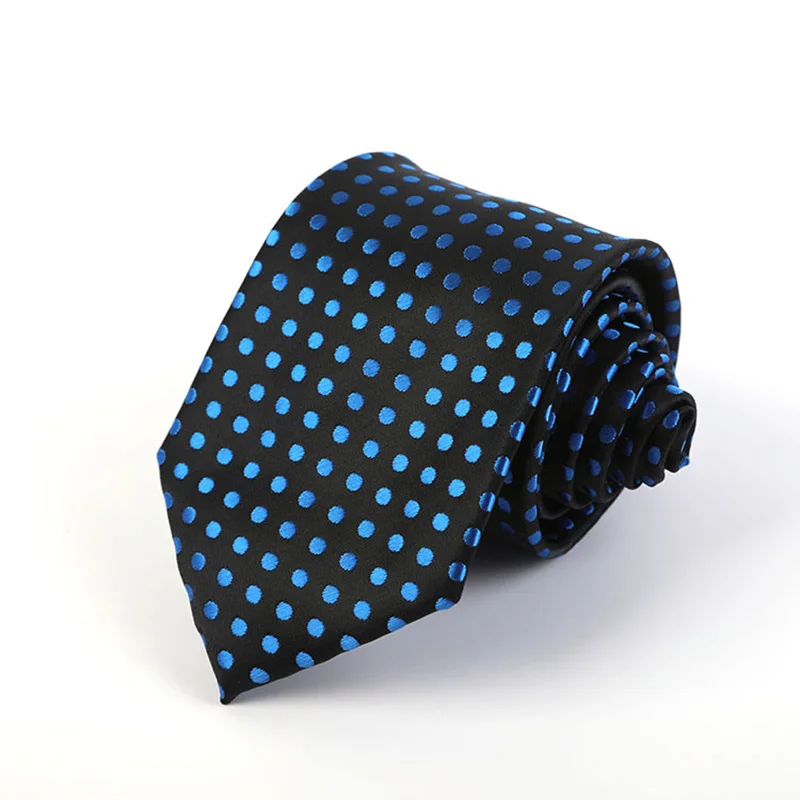 Новые Модные Галстуки в горошек для мужчин, повседневные галстуки для вечеринок, Однотонные Аксессуары для галстуков длиной 8 см для одежды 1