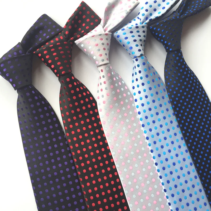 Новые Модные Галстуки в горошек для мужчин, повседневные галстуки для вечеринок, Однотонные Аксессуары для галстуков длиной 8 см для одежды 4