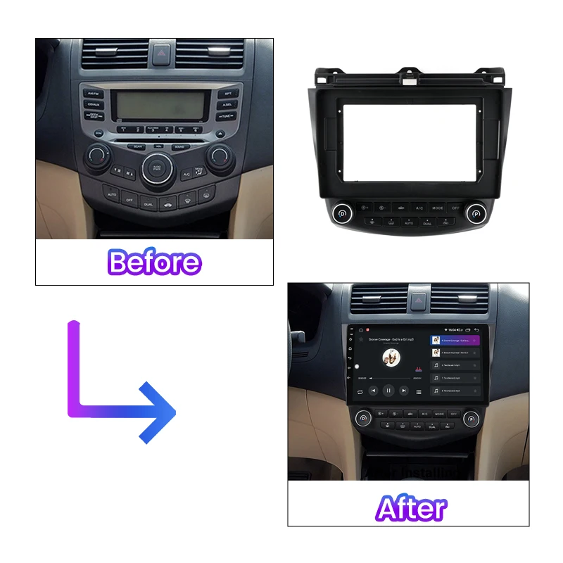 Рамка 2Din для автомобильного радиоприемника для Honda Accord7 Accord 7 2003-2007, комплект адаптера, стереопанель, приборная панель, рамка DVD-плеера, кабель 2
