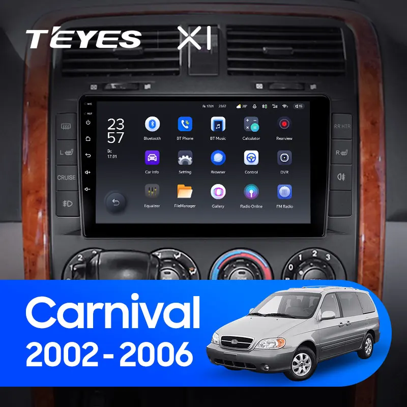 TEYES X1 Для Kia Carnival UP GQ 2002-2006 Автомобильный Радио Мультимедийный Видеоплеер Навигация GPS Android 10 Без 2din 2 din dvd 1