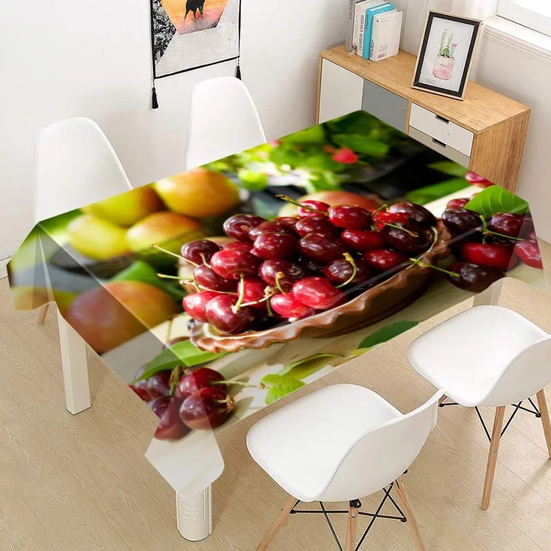 Cherry Tablecloth Oxford Fabric Square/Rectangular Dust-proof Table Cover for Party Home Decor TV Covers стол обеденный скатерть 4
