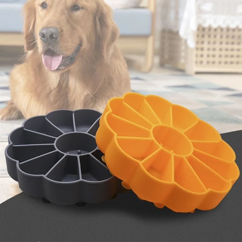 Кормушка для собак с присоской Миска для медленного поедания домашних животных Силиконовые тарелки, предотвращающие удушье Здоровый дизайн 0