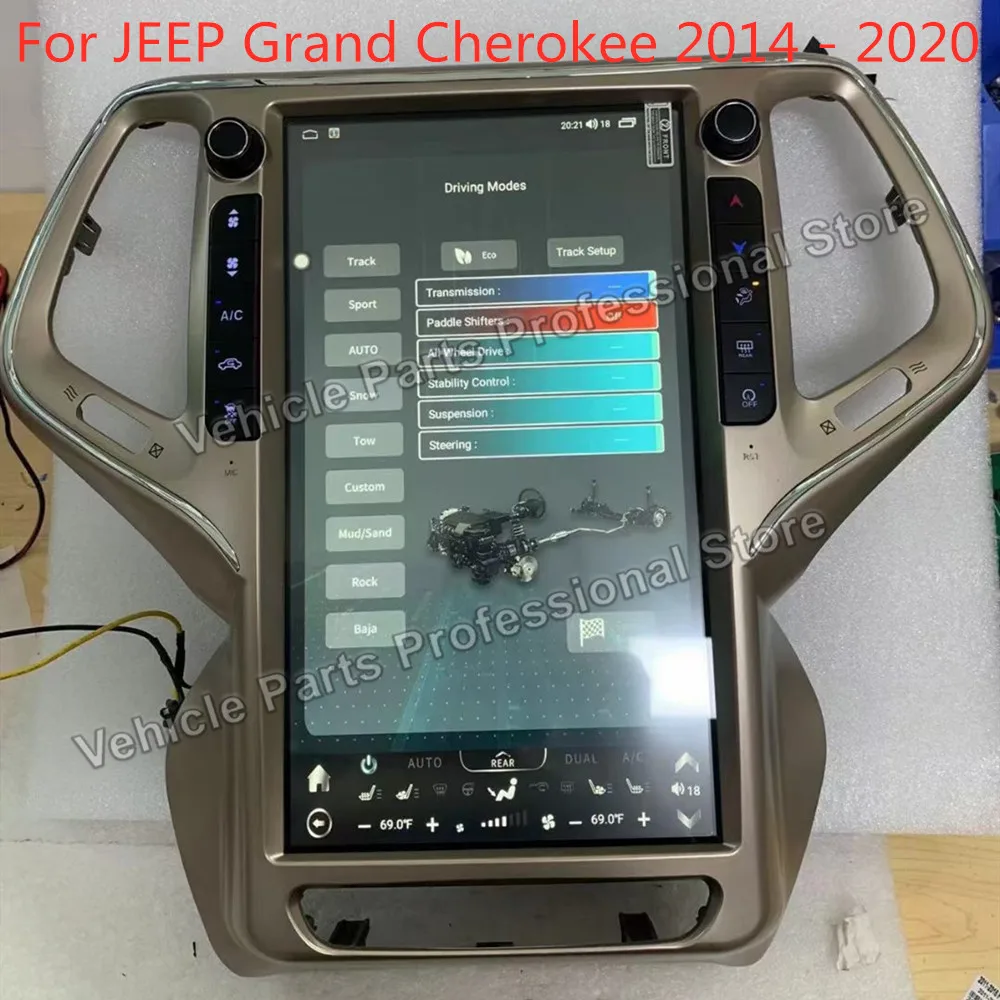 Для JEEP Grand Cherokee 2014-2020 Android Автомобильный Радиоприемник Tesla Screen 2Din Стереоприемник Авторадио Мультимедийный Плеер GPS Navi 1