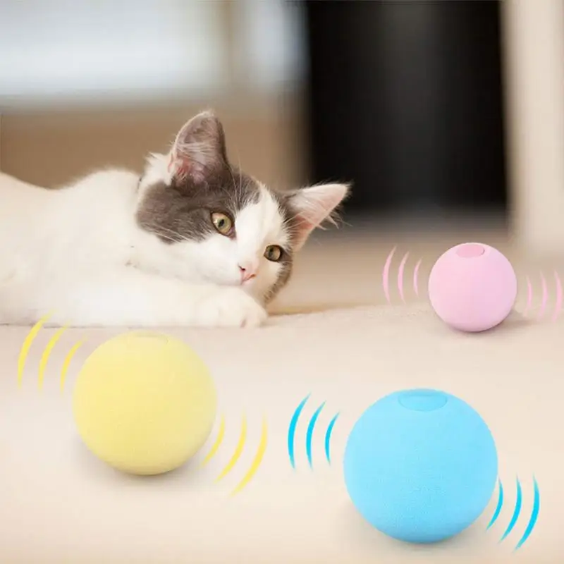 Интерактивный мяч, умные игрушки для кошек, Кошачья мята, игрушка для дрессировки кошек, Питомец, играющий в мяч, питомец, Пищащие принадлежности, товары для кошек, Котенок 1