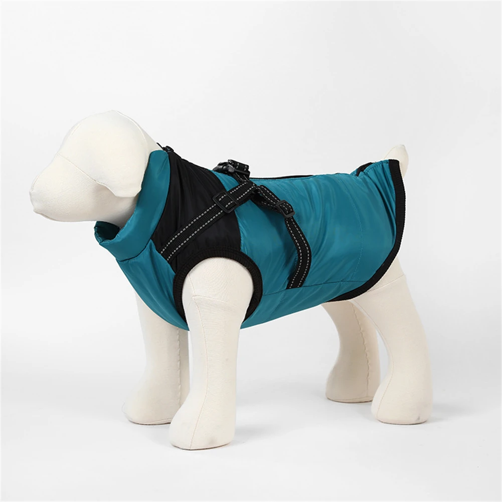 Зимняя куртка для собак, шлейка для щенка французского бульдога, водонепроницаемое пальто, мягкая теплая жилетка для домашних животных, одежда для маленьких средних и крупных собак 2