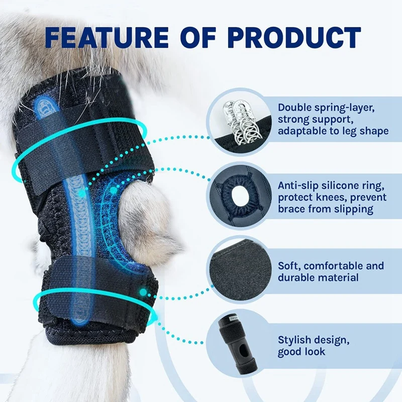2ШТ. Защитное снаряжение для домашних животных, рукав для защиты ног после травмы, Рама для поддержки вывиха коленного сустава собаки 3