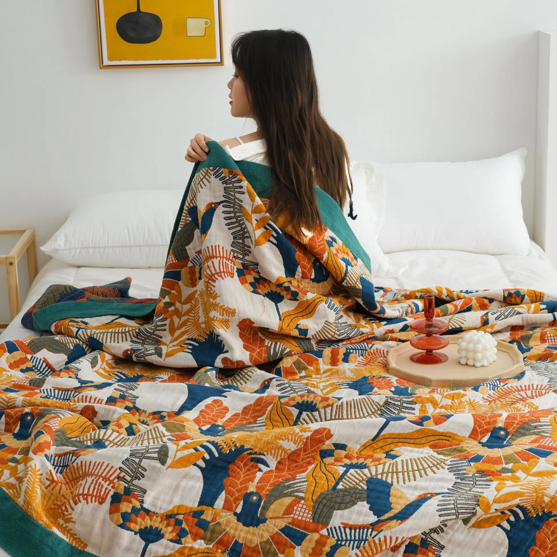 Скандинавские хлопчатобумажные одеяла, этническое одеяло для кондиционирования воздуха, простыня в стиле бохо, одеяла королевского размера, мягкое покрывало для отдыха, полотенце для дивана. 3