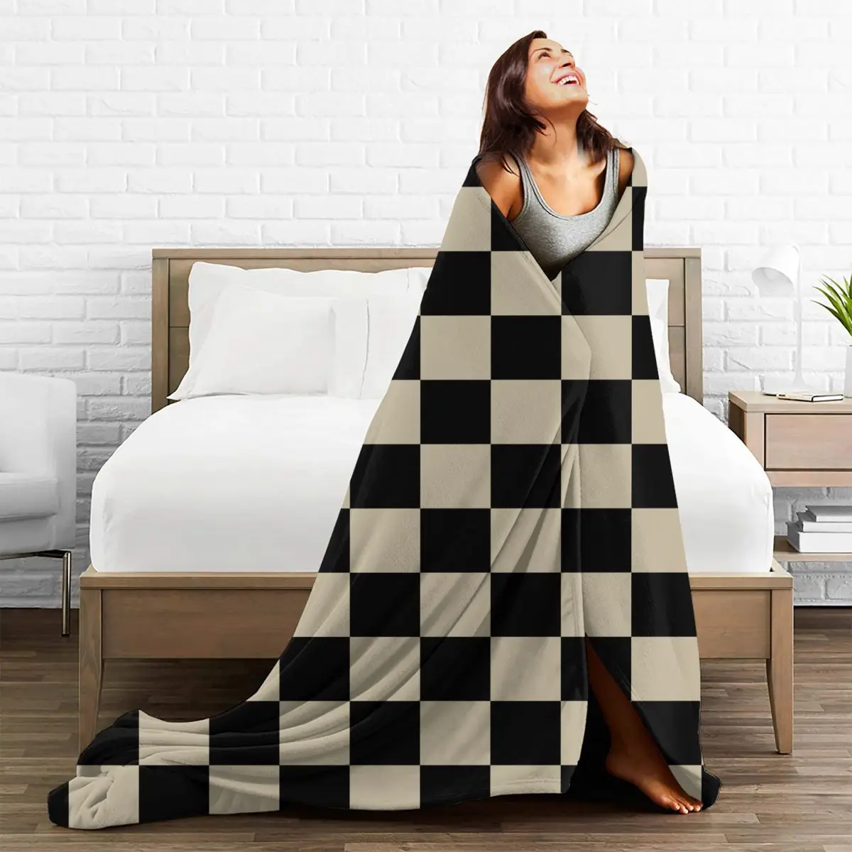 Одеяла в шахматном порядке, Фланелевое летнее многофункциональное мягкое одеяло для дома, уличные постельные принадлежности 1
