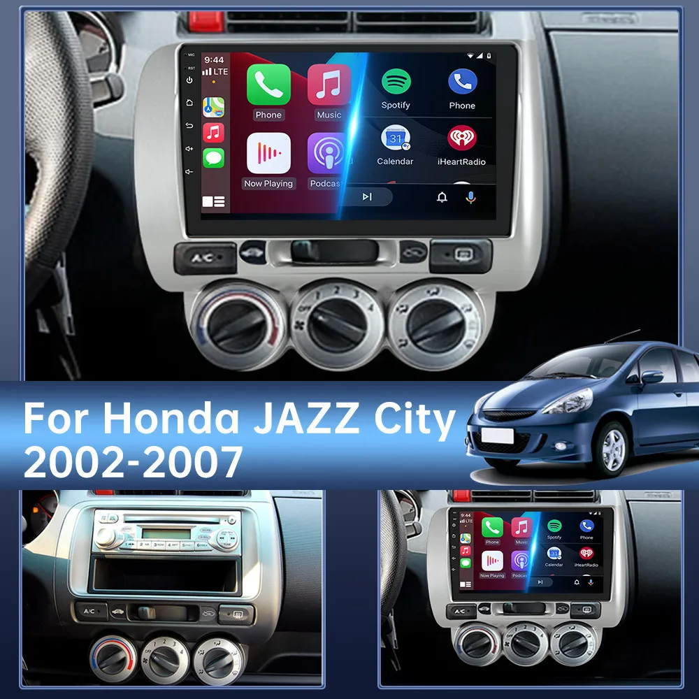 4G WIFI Android 10 Для Honda Jazz Fit 2002-2007 Автомобильный Радио мультимедийный Плеер Carplay Android Auto Video 2Din DVD 1280*720 QLED 1