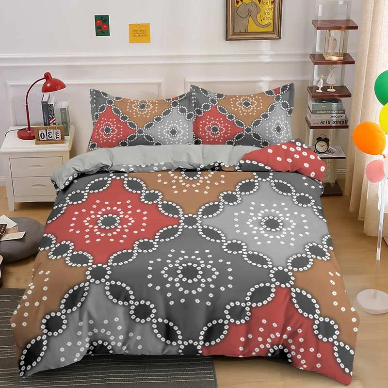 Горячая распродажа домашнего текстиля с 3D геометрическим принтом, комплект постельного белья 14 размера, пододеяльник с роскошным постельным бельем 3