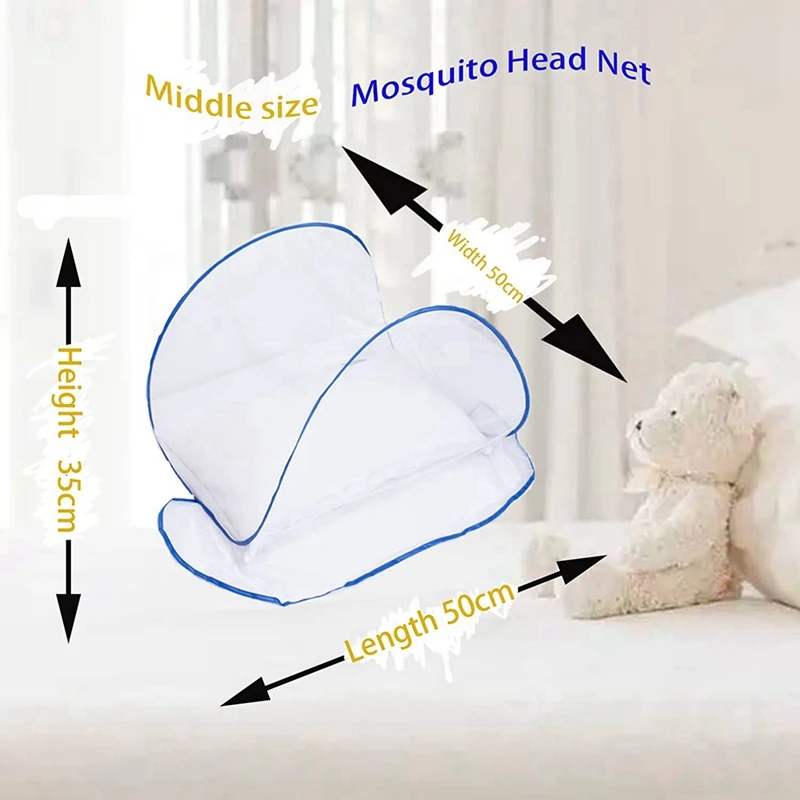 Портативная москитная сетка для головы, складывающаяся дорожная москитная сетка для кровати, бесплатная установка-средний размер 2