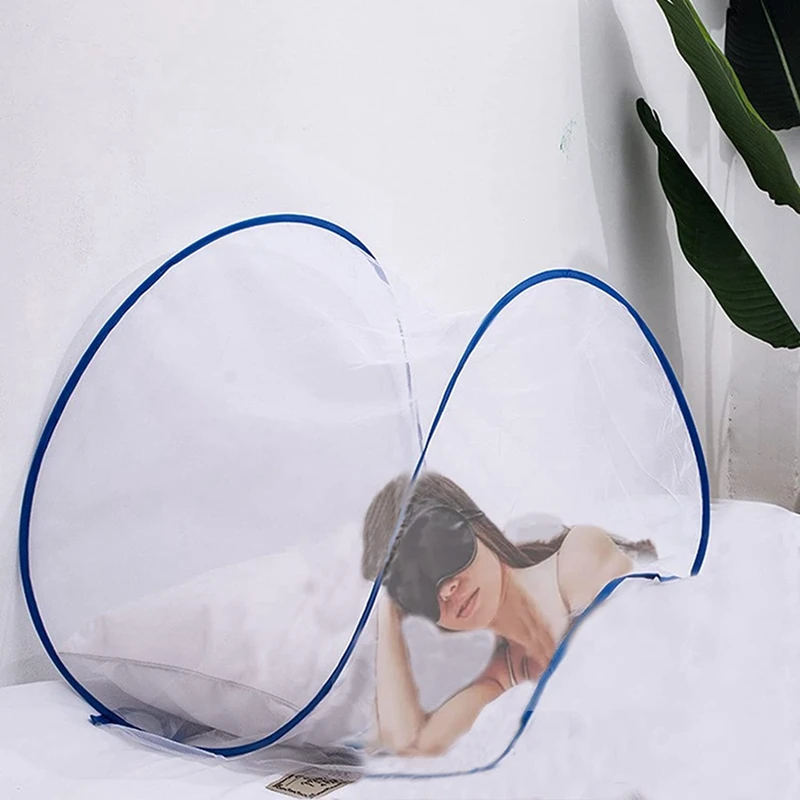Портативная москитная сетка для головы, складывающаяся дорожная москитная сетка для кровати, бесплатная установка-средний размер 3
