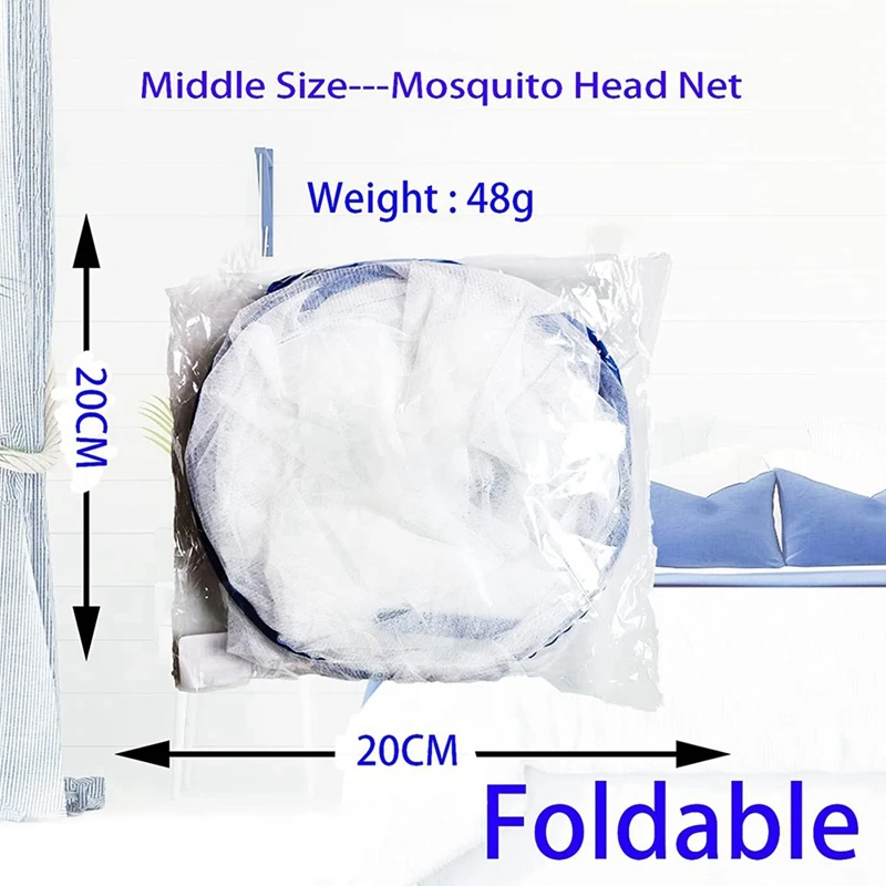 Портативная москитная сетка для головы, складывающаяся дорожная москитная сетка для кровати, бесплатная установка-средний размер 5