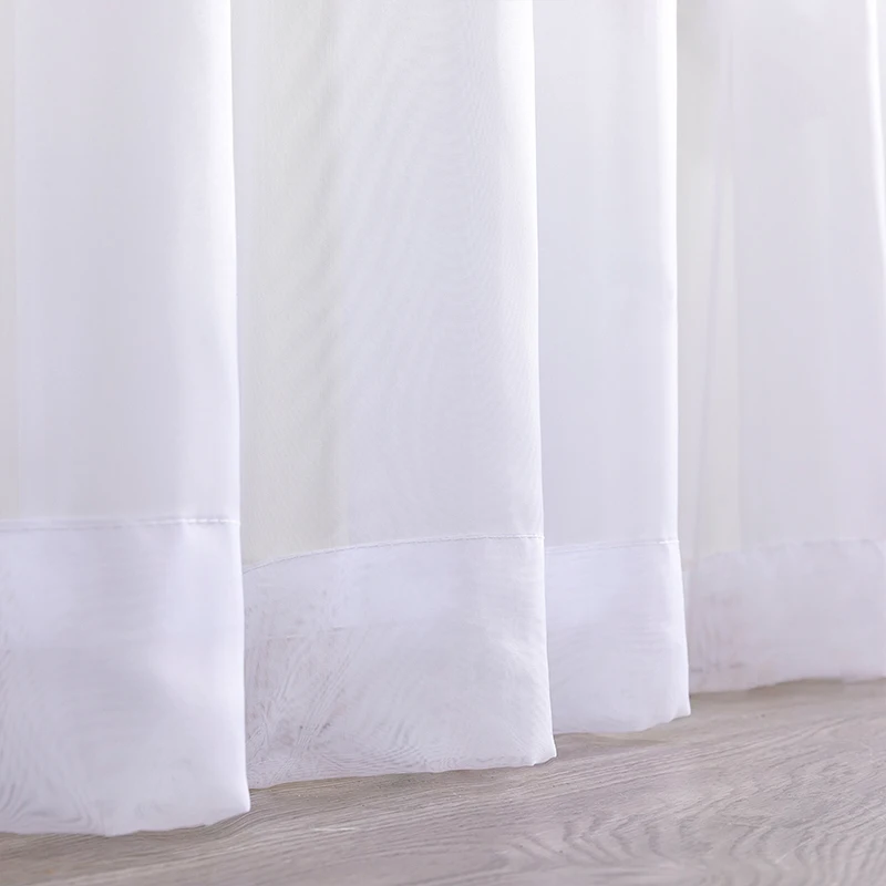 Роскошные белые тюлевые шторы для гостиной Украшения спальни Современный шифон Сплошная Прозрачная вуаль Кухонная занавеска на заказ 4