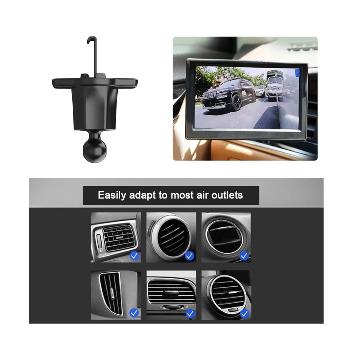 Автомобильный AHD 5-дюймовый цифровой монитор бокового обзора, зеркальная система с 2 камерами бокового обзора ночного видения 720P HD, черный 4