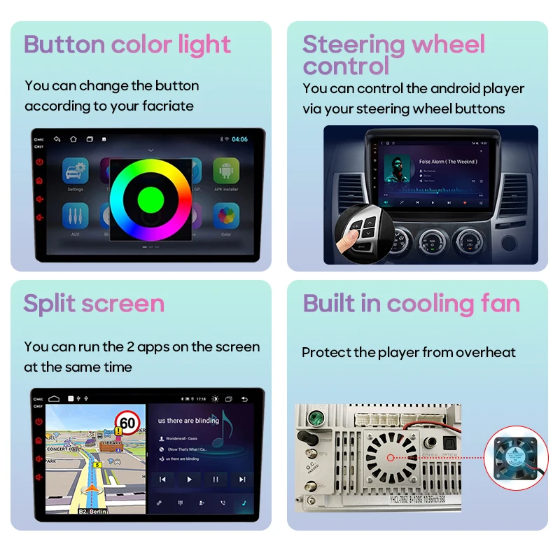 Android Auto для Toyota Highlander 3 XU50 2013 - 2018 Автомобильная радионавигация GPS Мультимедийный Видео Стерео плеер 5G WiFi Без 2din 3