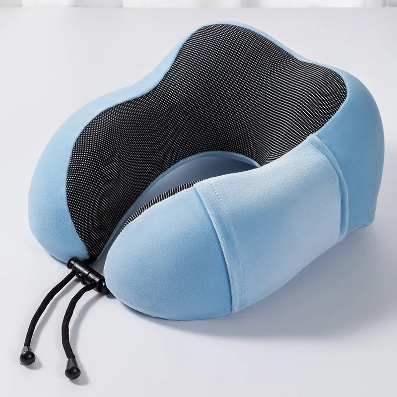 U-образная подушка из хлопка с эффектом памяти для защиты шеи от путешествий 0