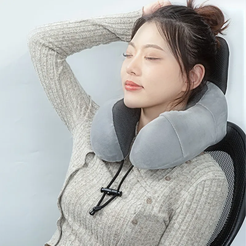U-образная подушка из хлопка с эффектом памяти для защиты шеи от путешествий 1