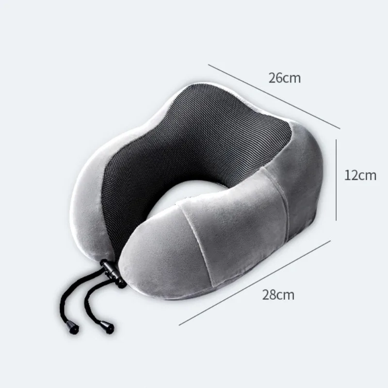 U-образная подушка из хлопка с эффектом памяти для защиты шеи от путешествий 3