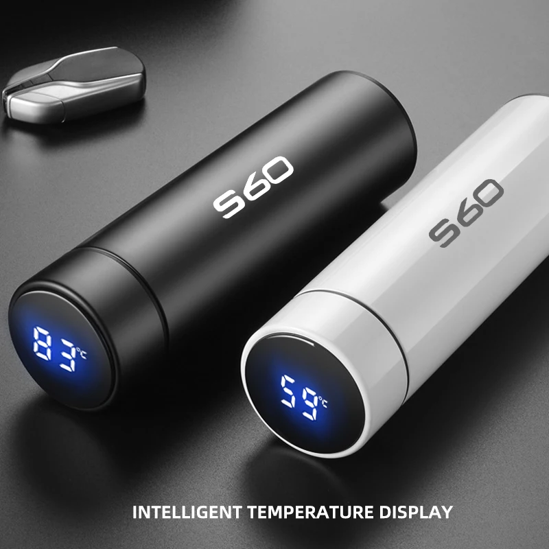 500 МЛ Умный цифровой термос для VOLVO S60, Интеллектуальный температурный дисплей, бутылка для воды, вакуумный термос 5