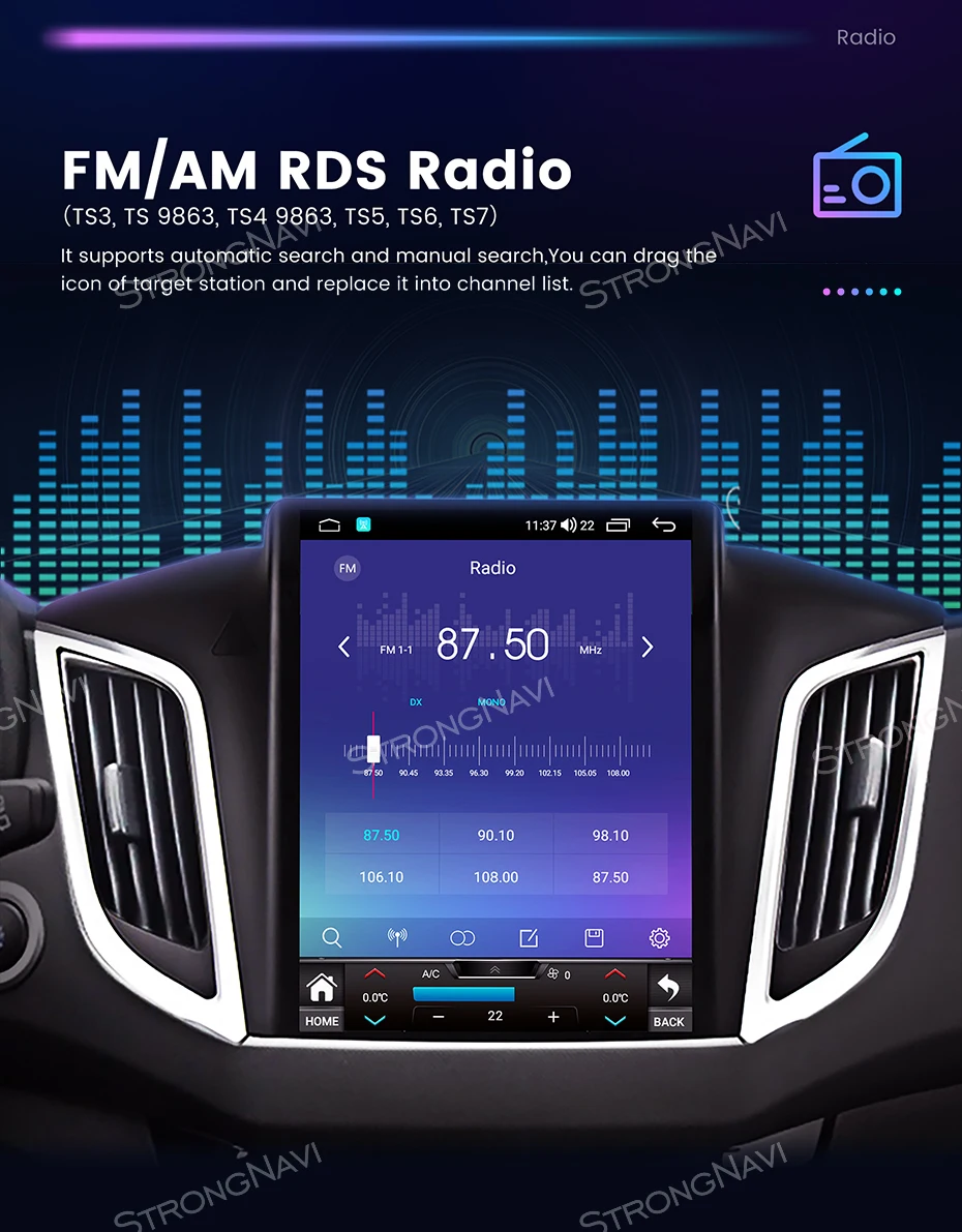 Автомобильный радиоприемник в стиле Tesla с экраном для GREAT WALL Для Hover Haval H9 2015-2019 Мультимедийный плеер Навигация GPS Carplay Android Auto 3