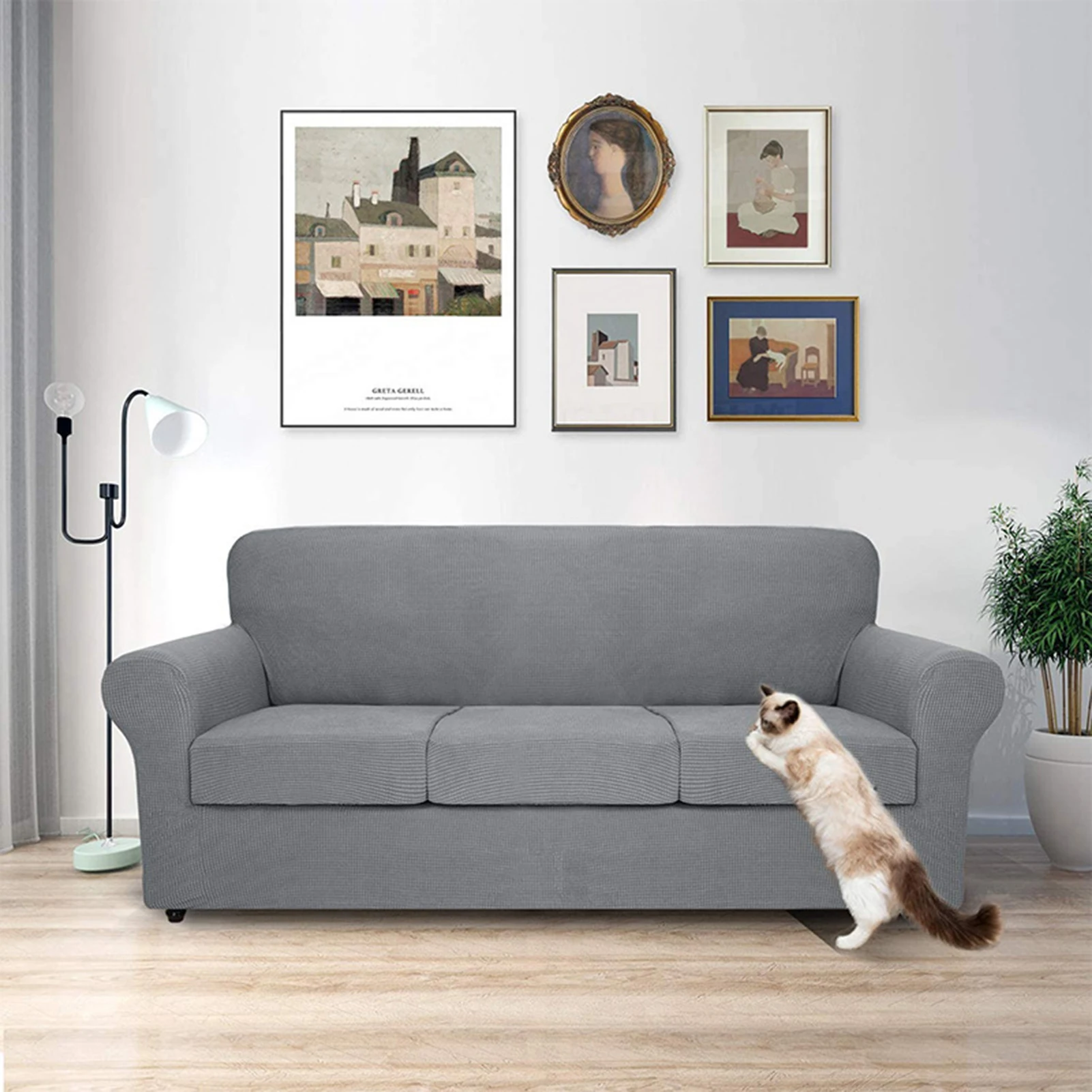 4 шт., Чехол для дивана из эластичной текстурированной сетки, Мягкий чехол для дивана, Моющиеся Чехлы для мебели для собак, домашних животных, детей 5