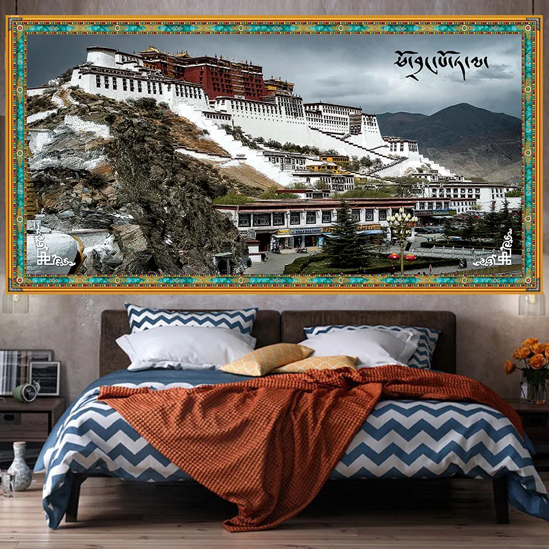Тибетский гобелен для украшения дома, ковер большого размера, Настенная роспись, Тибетская шаль 1