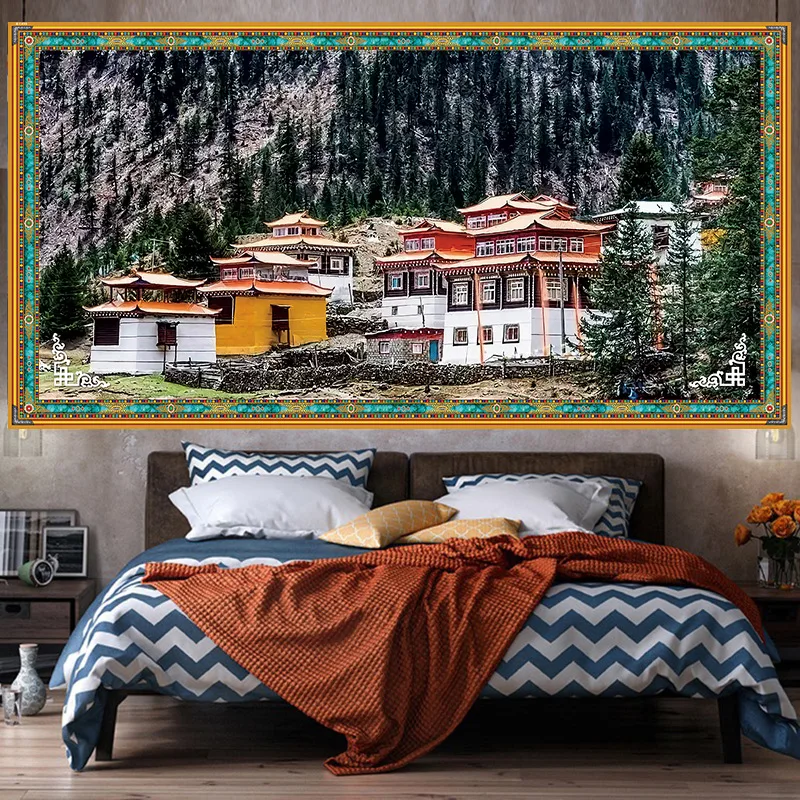 Тибетский гобелен для украшения дома, ковер большого размера, Настенная роспись, Тибетская шаль 3