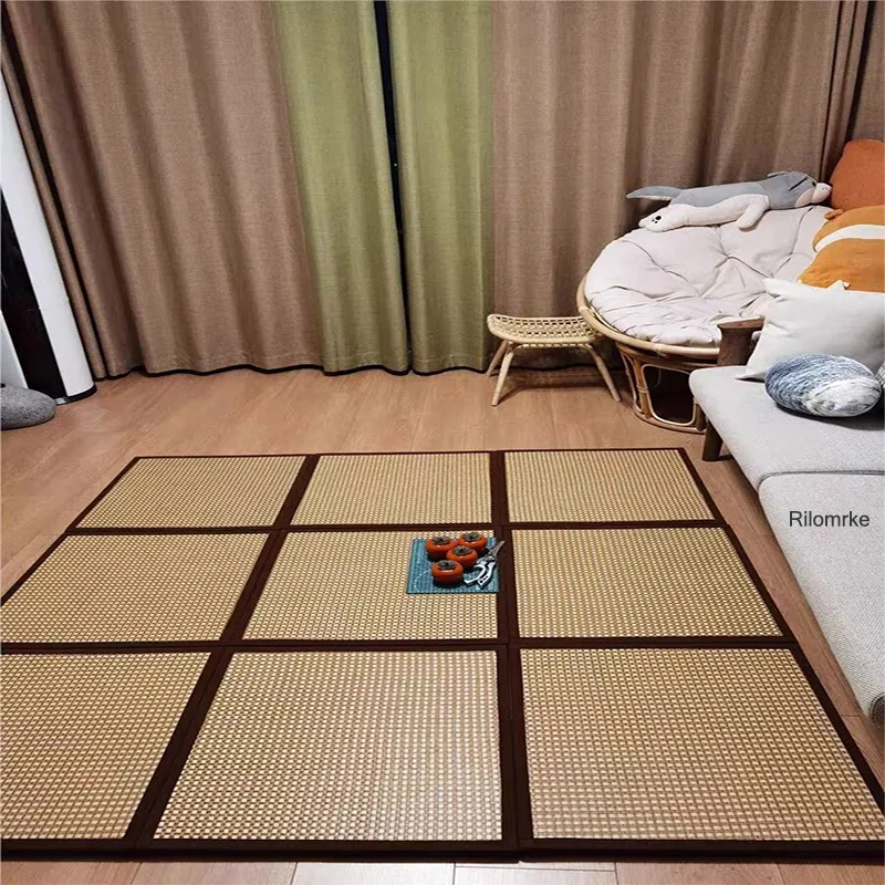Домашний складной коврик для гостиной, Утолщенный японский татами из ротанга, коврик для сна, Летняя детская спальня для сна в детском саду 1