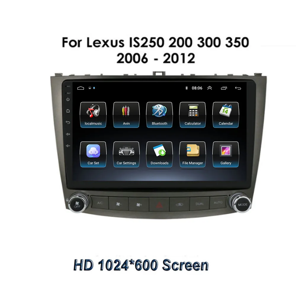 2 Din Android 12 Автомобильный Стерео Радио DVD GPS Мультимедийный Видеоплеер 5G WiFi DSP Carplay Для Lexus IS250 IS300 IS200 IS220 IS350 4