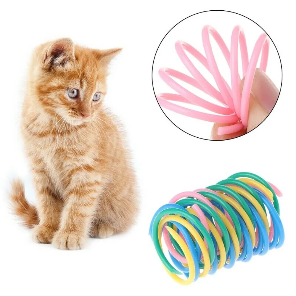 Пластиковая пружинная игрушка для кошек кошачьего цвета, маленький пружинящий игрушечный мяч для кошек, товары для домашних животных 0