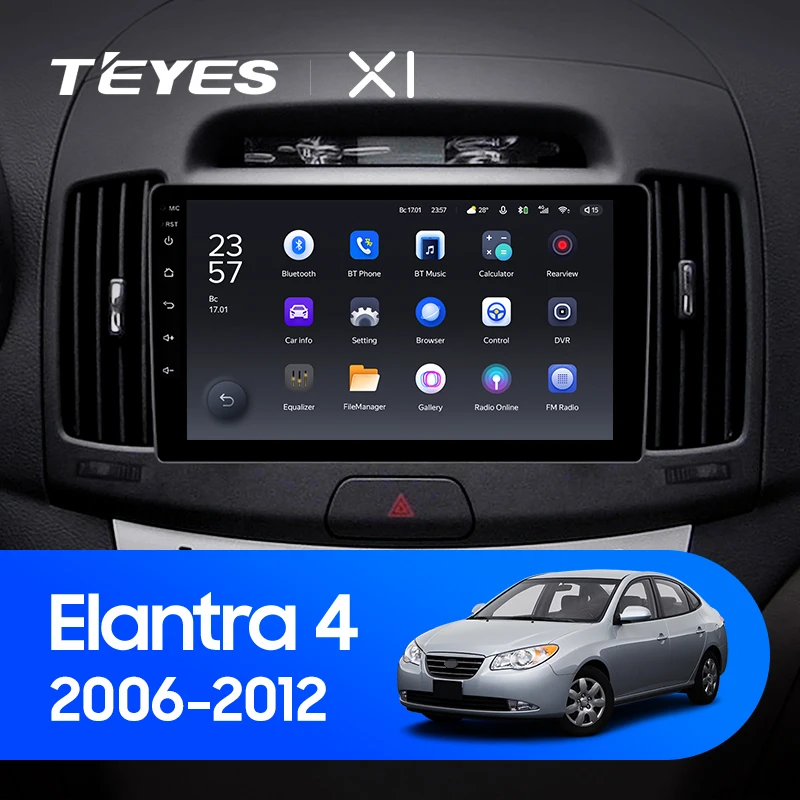 TEYES X1 Для Hyundai Elantra 4 HD 2006-2012 Автомобильный Радио Мультимедийный Видеоплеер Навигация GPS Android 10 Без 2din 2 din DVD 1