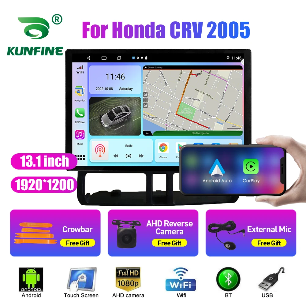 13,1-дюймовый Автомобильный Радиоприемник Для Honda CRV 2005 Автомобильный DVD GPS Навигация Стерео Carplay 2 Din Центральный Мультимедийный Android Auto 0