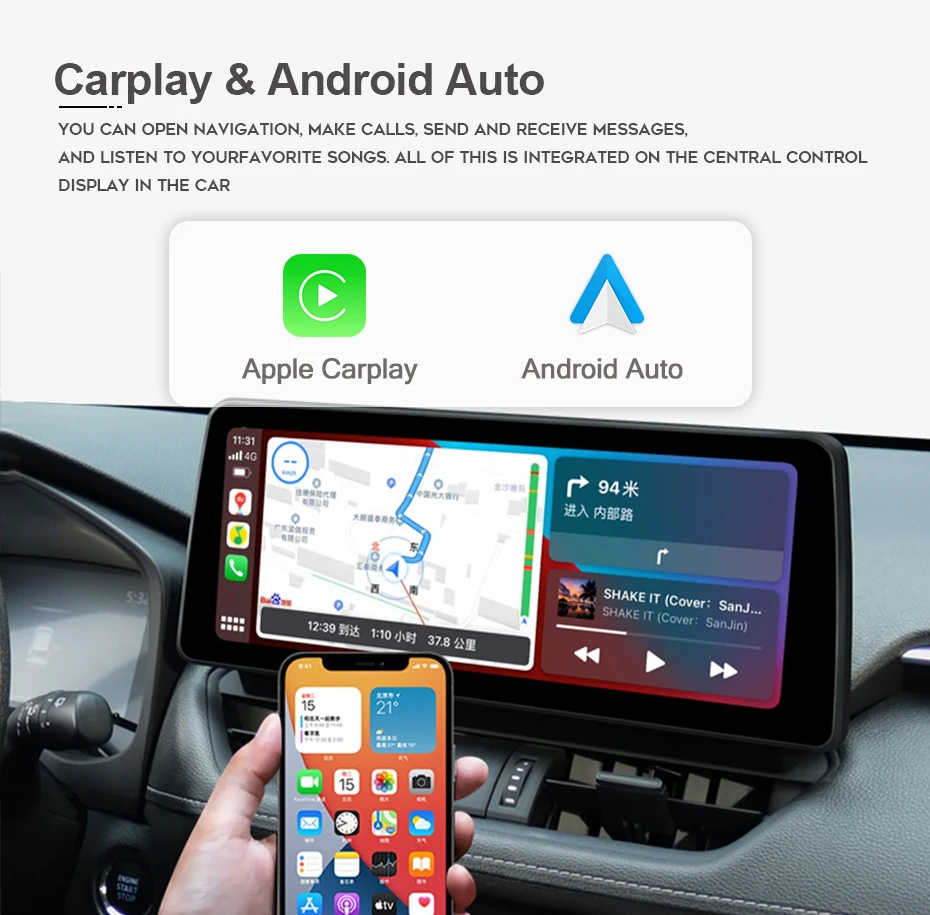 Беспроводной Carplay Auto Android 12 Автомобильный Радионавигационный GPS-плеер 8 + 128G Bluetooth 1920*720 Wifi 4G LTE Для Lexus LX570 2008-2015 3
