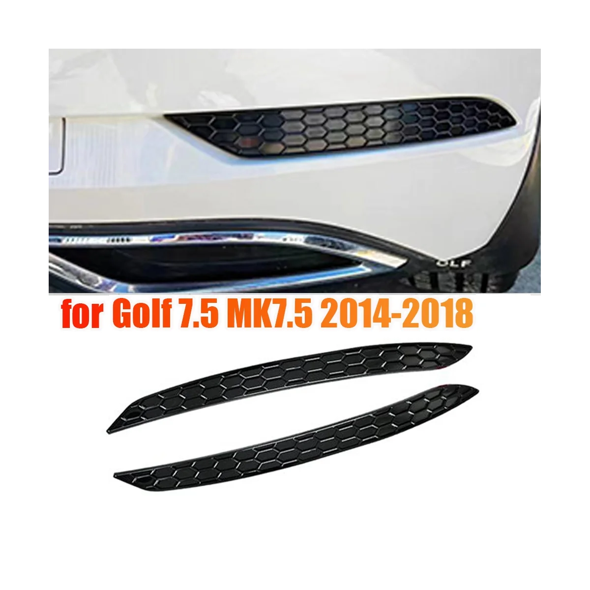 2шт Автомобильный стайлинг Сотовый хвост Крышка заднего противотуманного фонаря Накладка Наклейка для Golf 7.5 MK7.5 Отражающие полосы заднего бампера 1