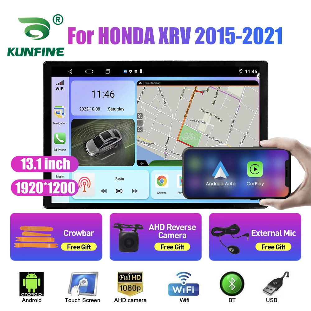 13,1-дюймовый Автомобильный Радиоприемник Для HONDA XRV 2015-2021 Автомобильный DVD GPS Навигация Стерео Carplay 2 Din Центральный Мультимедийный Android Auto 0