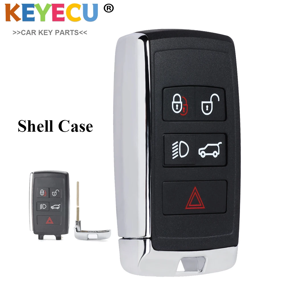 KEYECU Smart Keyless Remote Car Key Shell Case для Land Rover Range Rover 2018-2022, Брелок с 5 Кнопками - KOBJXF18A Со Вставным Лезвием 0