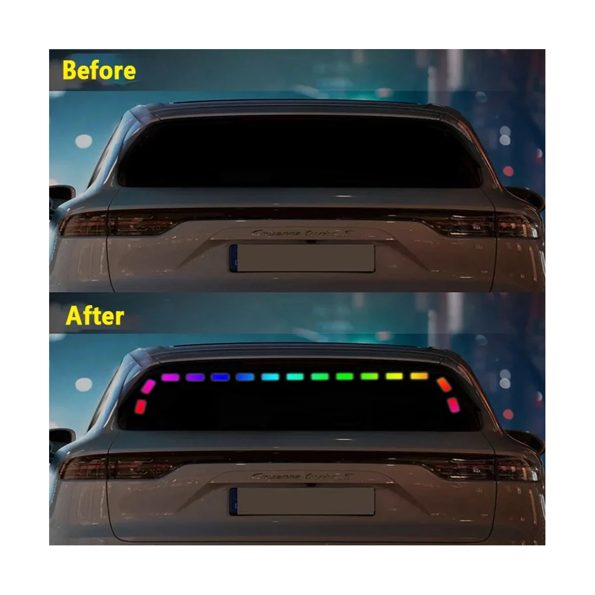 RGB Стример Лобовое Стекло Автомобиля LED Подсветка Салона с Музыкальным Ритмом Вспышка Авто Атмосфера Заднего Стекла 5