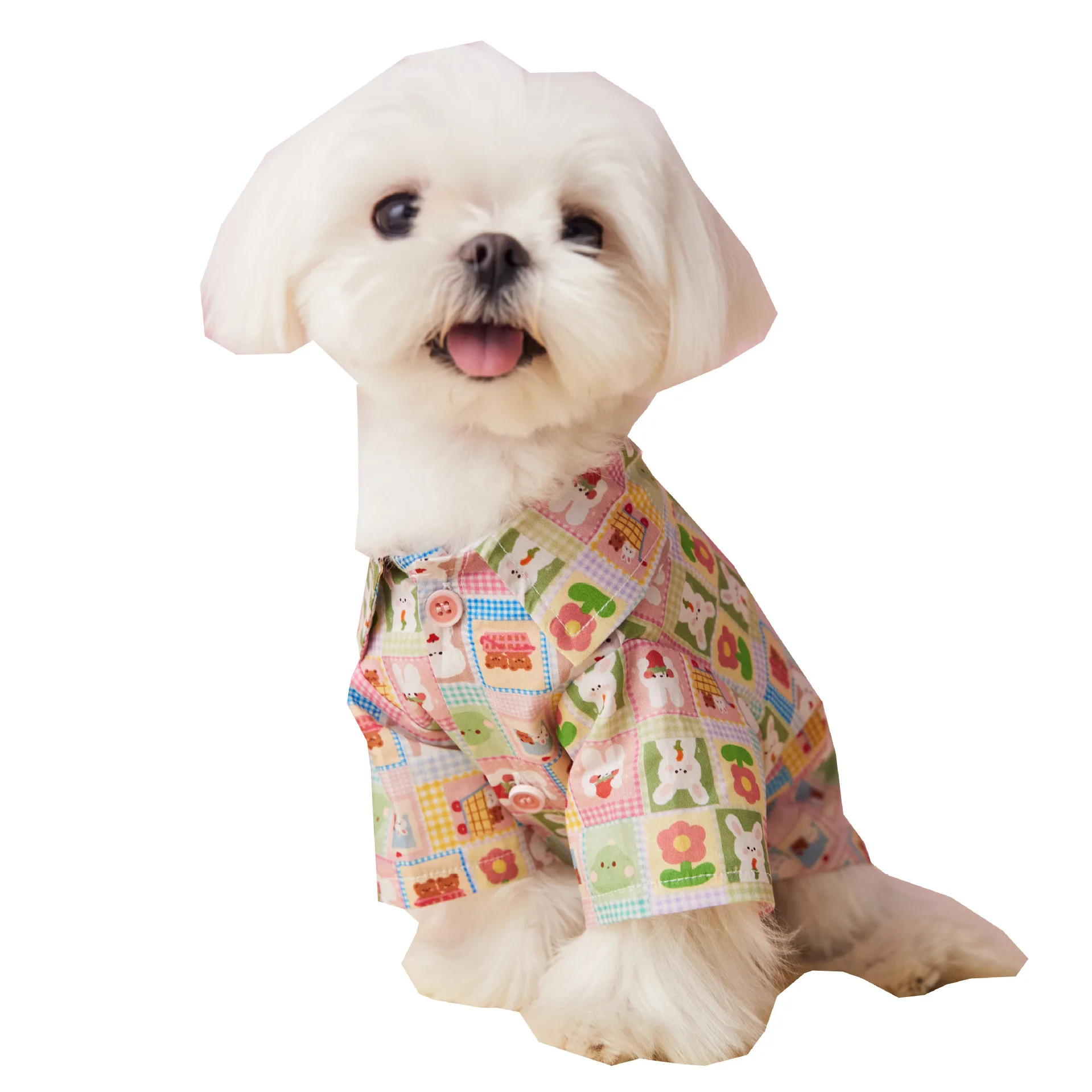 Мальтийская Одежда Одежда для Маленькой Собачки Йоркширского Шнауцера Летняя Одежда для кошек Среднего Размера Тонкая Милая Блузка Рубашка 4