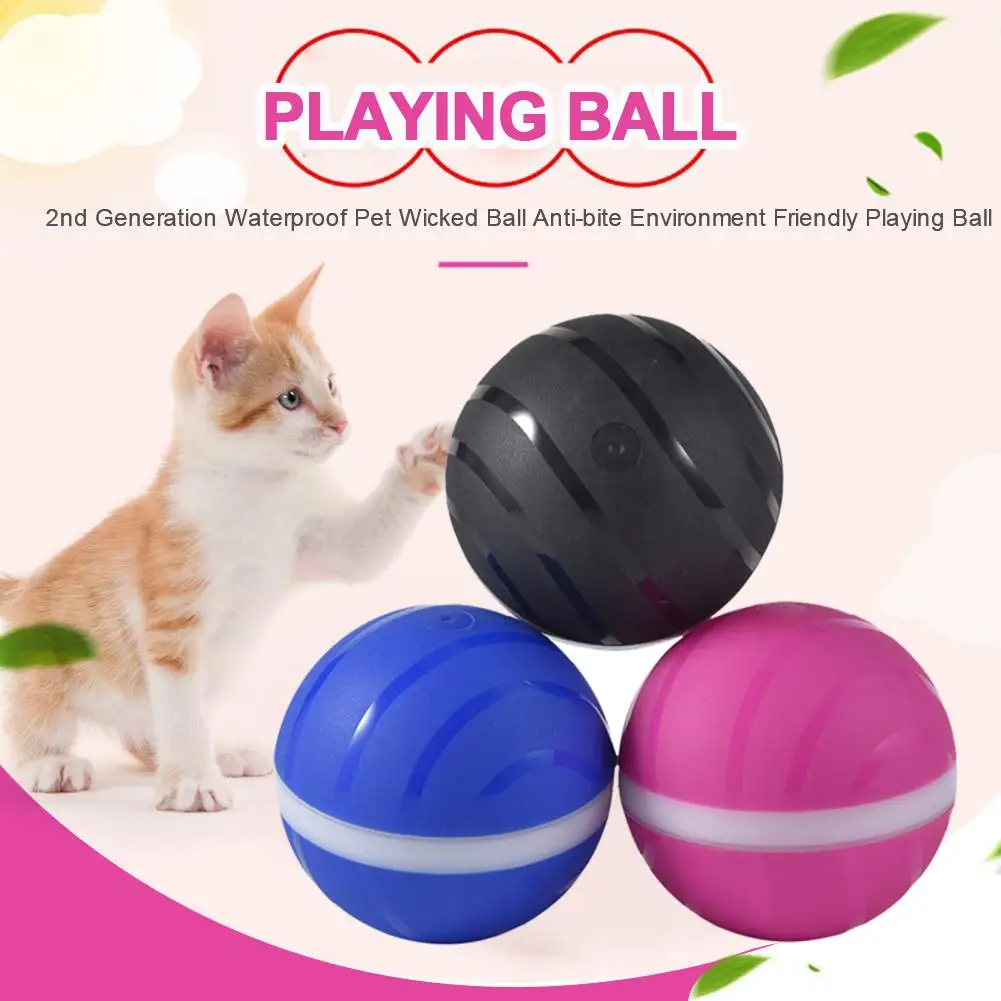 Рождественский Злой шар 2-го поколения, Водонепроницаемая игрушка для домашних животных, Волшебный роликовый шар, USB-шарик для домашних животных, светодиодная подвижная вспышка, веселый шар 0