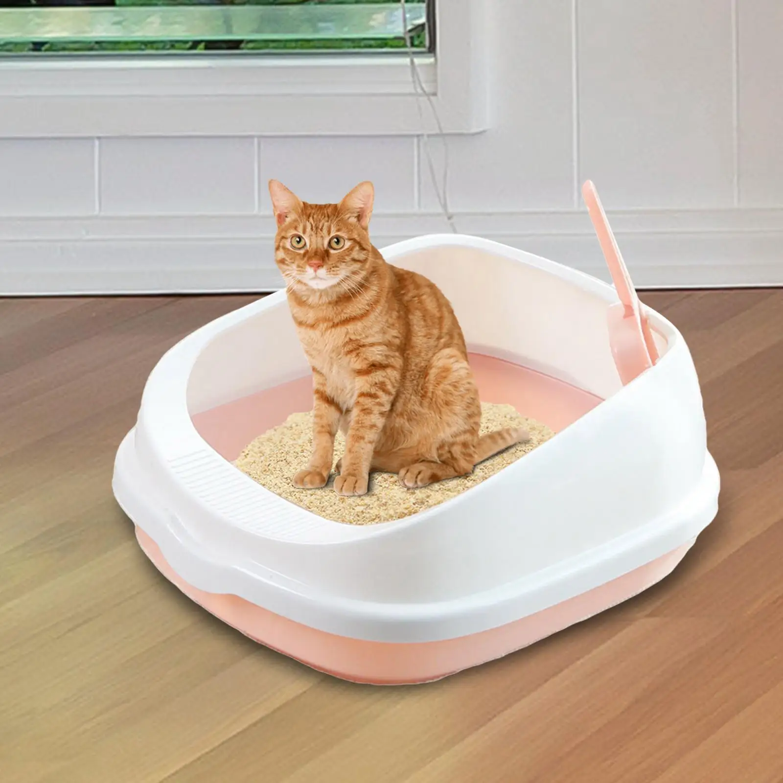 Ящик для кошачьего туалета Портативный Легко моющийся Съемный полузакрытый ящик для песка 1