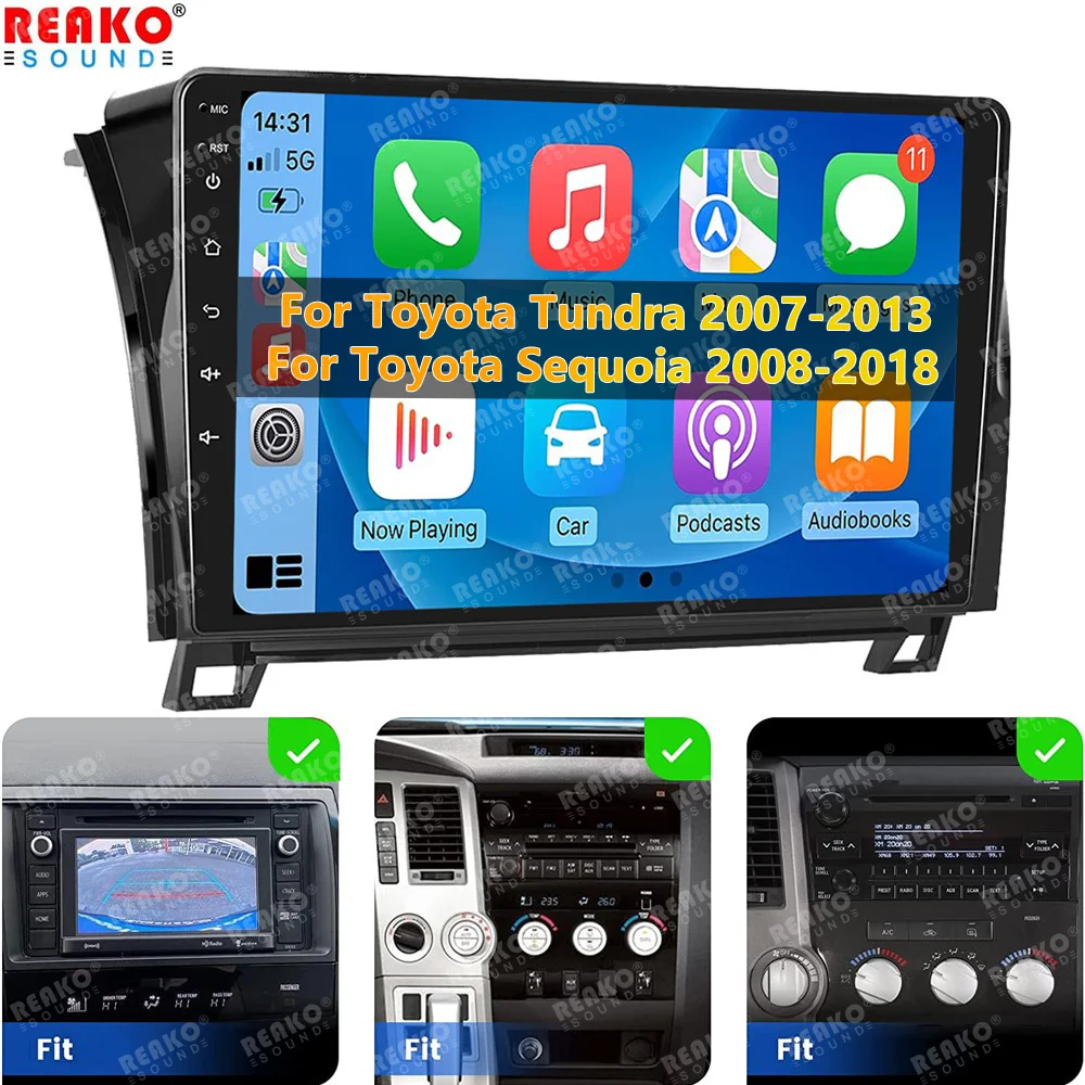 REAKOSOUND Android Для Toyota Tundra XK50 2007-2013 Sequoia XK60 2008-2017 Автомобильный Радио Мультимедийный Видеоплеер Navi Стерео GPS 0