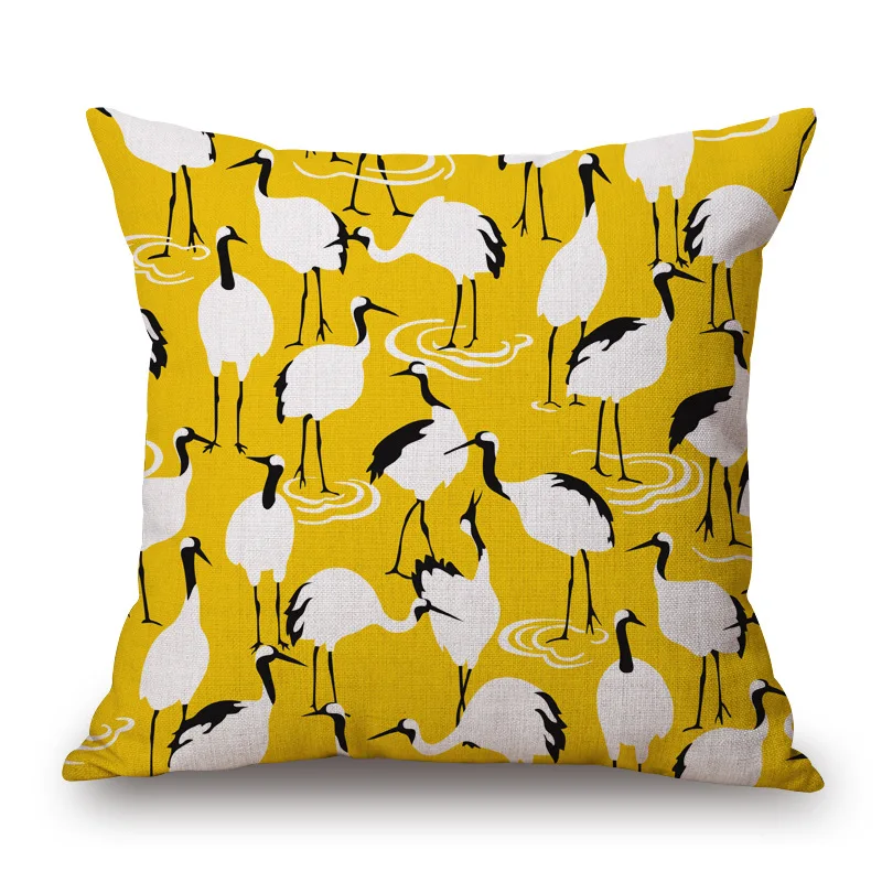 ZXZXOON Милые животные птица геометрическая желтая наволочка чехол квадратное сиденье диван автомобильная подушка чехол funda cojines домашний текстиль 5