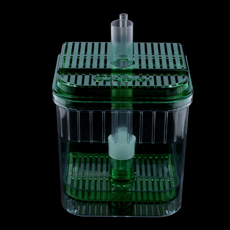 5X Пластиковый квадратный аквариум с рыбками, фильтр для аквариума, нижняя коробка, прозрачный Зеленый 4