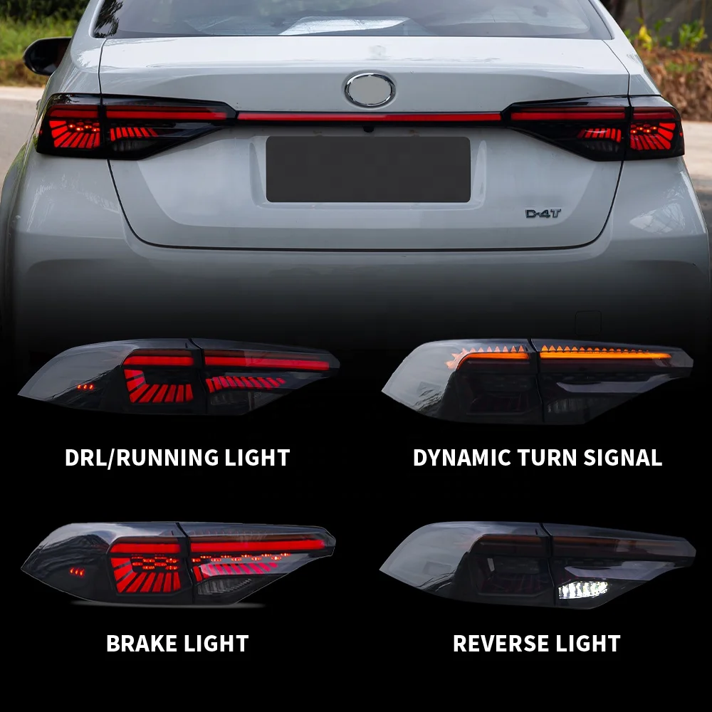 Архаичный последовательный задний фонарь, светодиодный задний фонарь для 2018, 2019, 2020 годов, задний фонарь для седана Corolla, для задних фонарей Toyota Corolla 1
